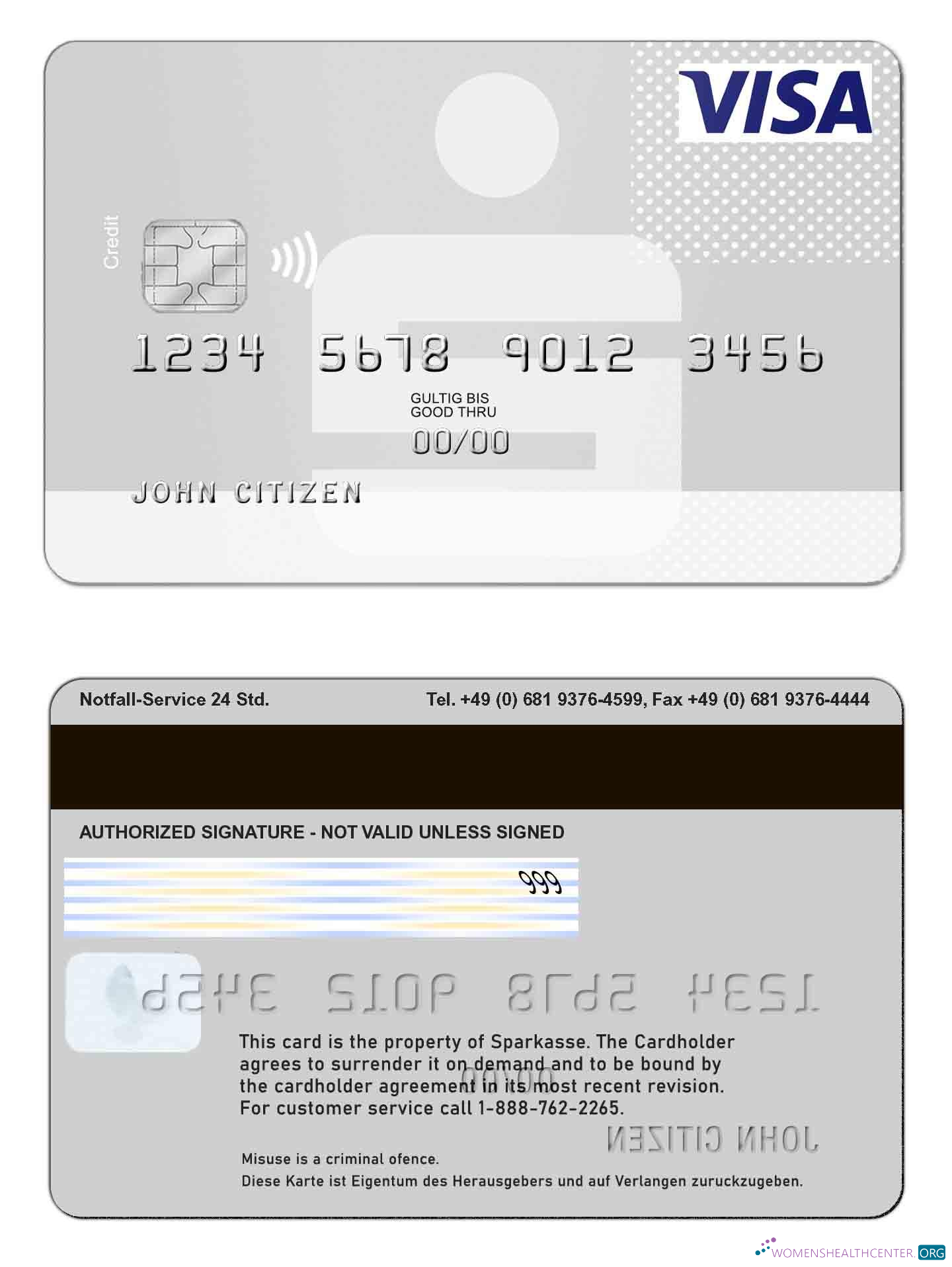 Download Germany Sparkasse Visa Photoshop template